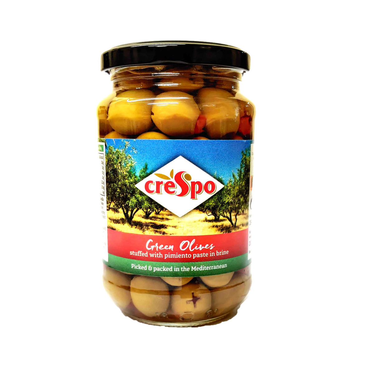 Crespo Green Olives Stuffed with Pimiento Paste in Brine The