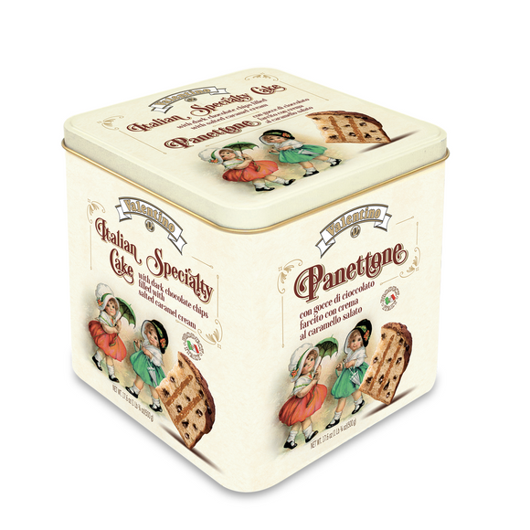 Valentino - Panettone - Chocolate Chip filled Salted Caramel - Tin