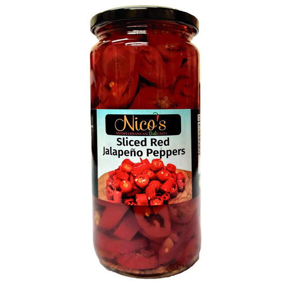 Nico's - Sliced Red Jalapeno Peppers-The Italian Shop