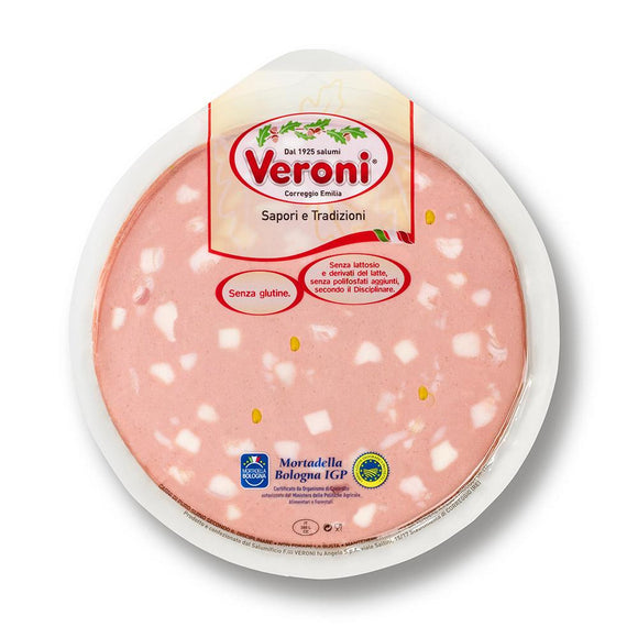 Veroni - Mortadella with Pistachio - Sliced (180g)-The Italian Shop - Free Delivery
